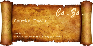 Csurka Zsolt névjegykártya